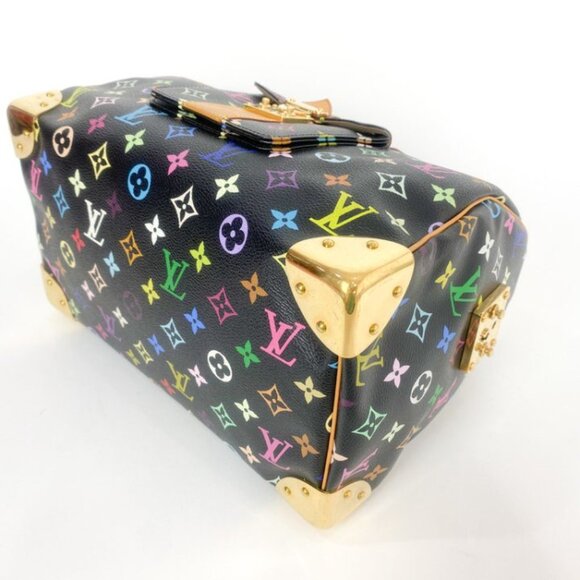 LOUIS VUITTON X TAKASHI MURAKAMI BLACK MONOGRAM MULTICOLOR SPEEDY 30 VINTAGE - Picture 4 of 13